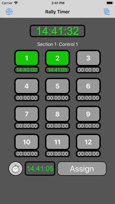 12 Car Rally Timer Screenshot