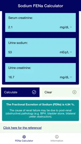 Game screenshot Sodium FENa Calculator apk
