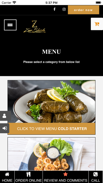ZerShish Restaurant Screenshot