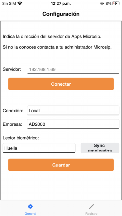 Control asistencia Msp Screenshot