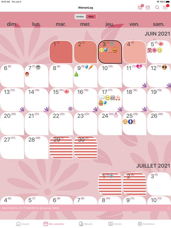 Screenshot #5 pour WomanLog Calendrier des règles