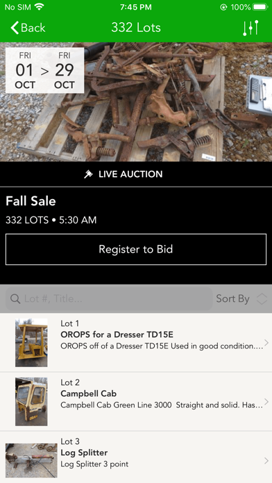 BC Auctions Screenshot