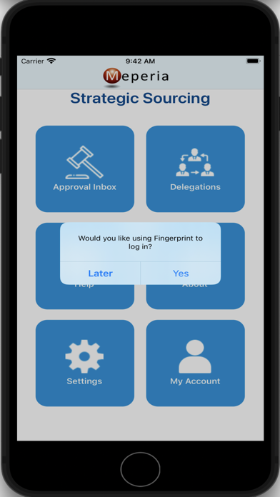 Meperia Strategic Sourcing Screenshot