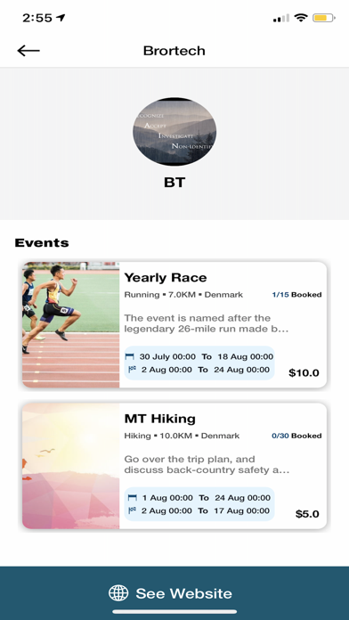 SportsEvent Screenshot