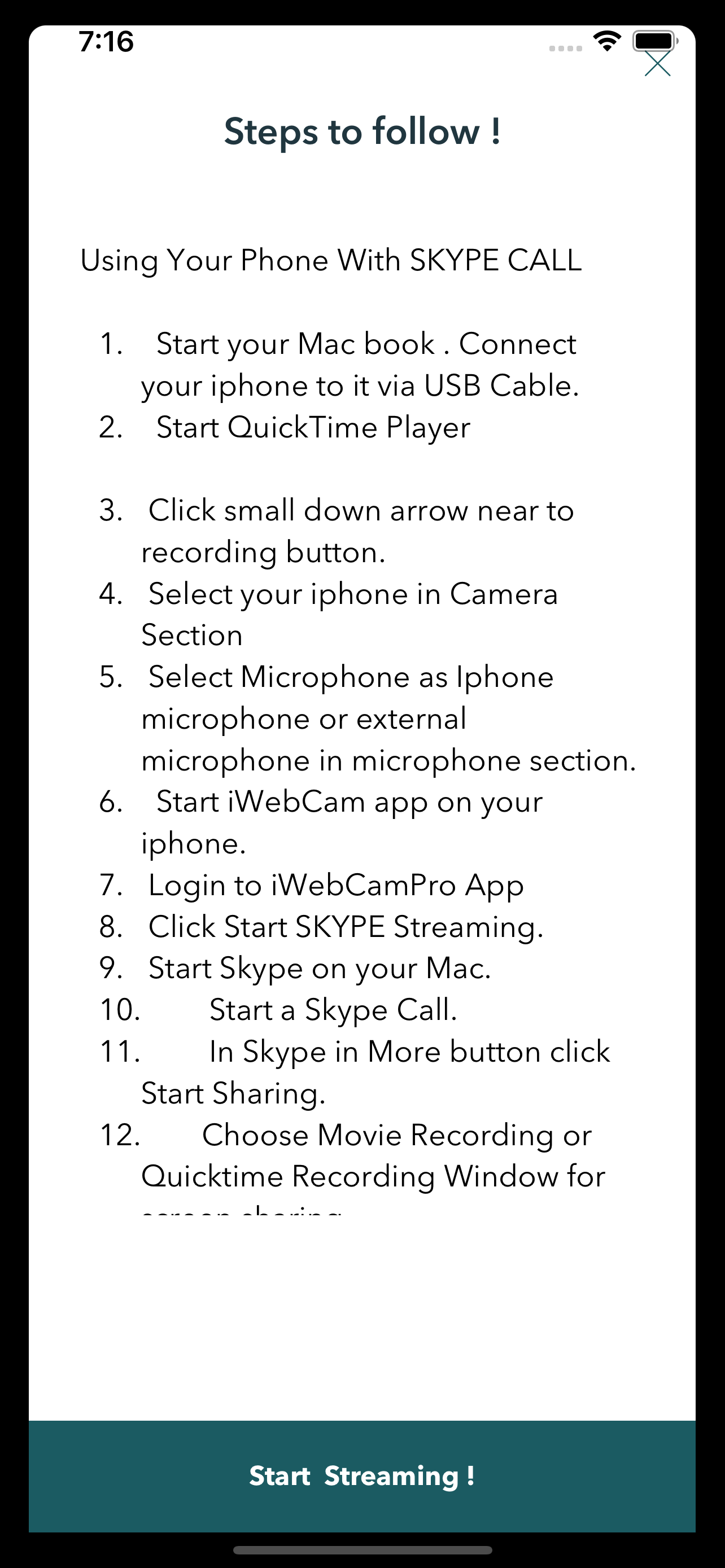 iWebCamPro : Phone to WebCam