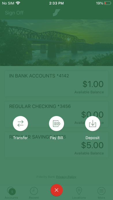 Fidelity Bank AR Screenshot