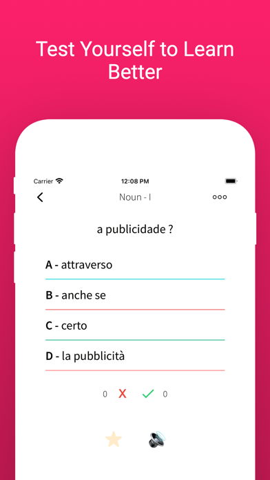 Learn Italian Portuguese Words Screenshot