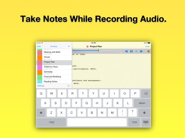 Audio Notebook: Sound Recorder Screenshot