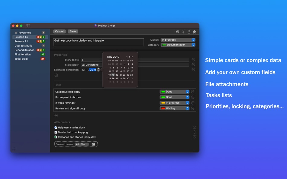 #1. WipQ - Kanban Projects (macOS) 由: Aggmedia Pty Ltd