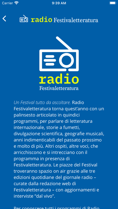 Radio Festivaletteratura Screenshot