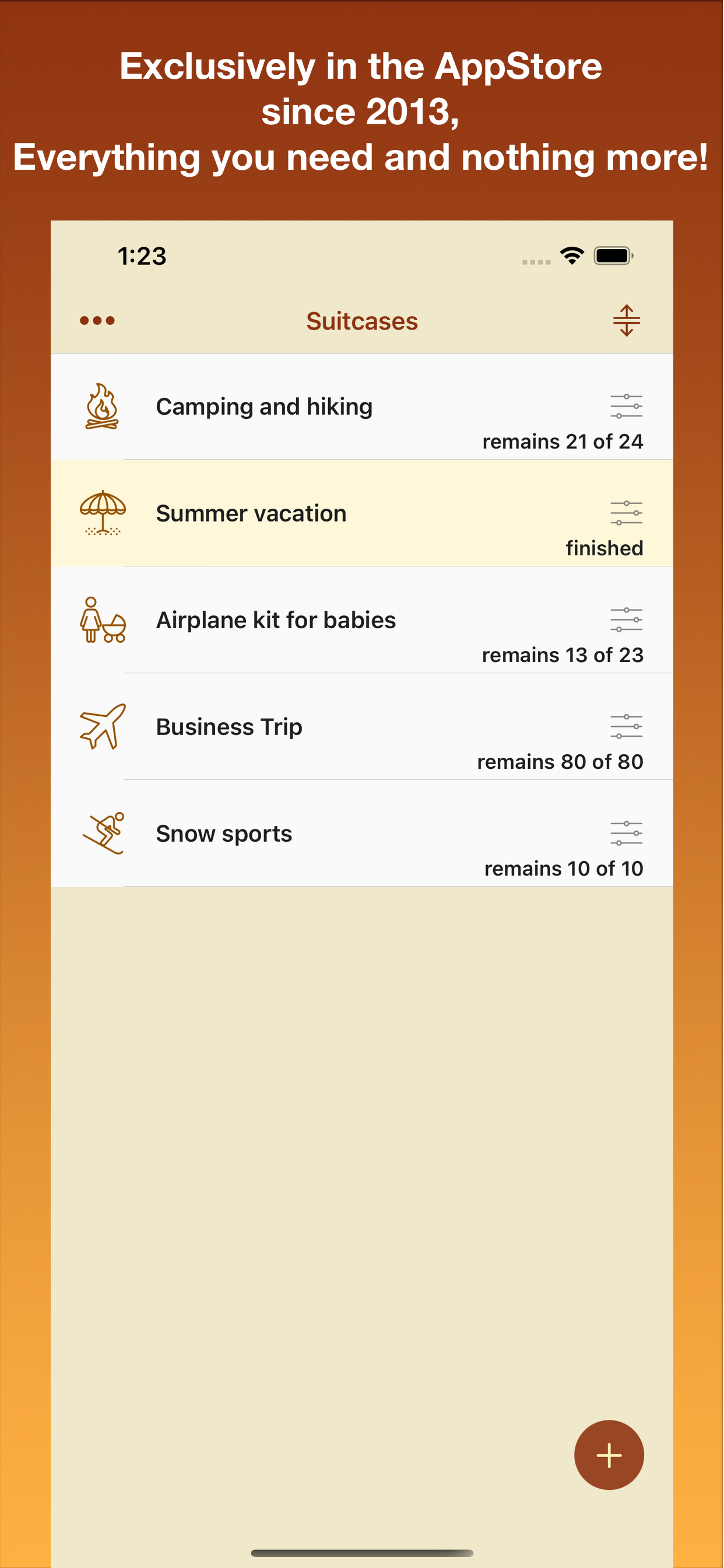 Suitcase things checklist