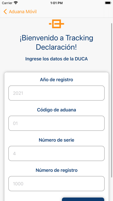 Aduana Móvil Screenshot