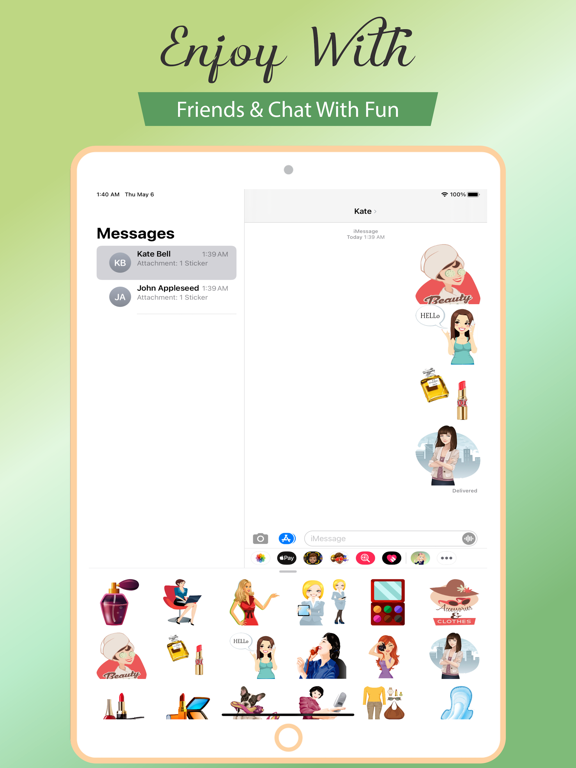 Girl Fashion Stickers iPad screenshot 4 - Stickers app