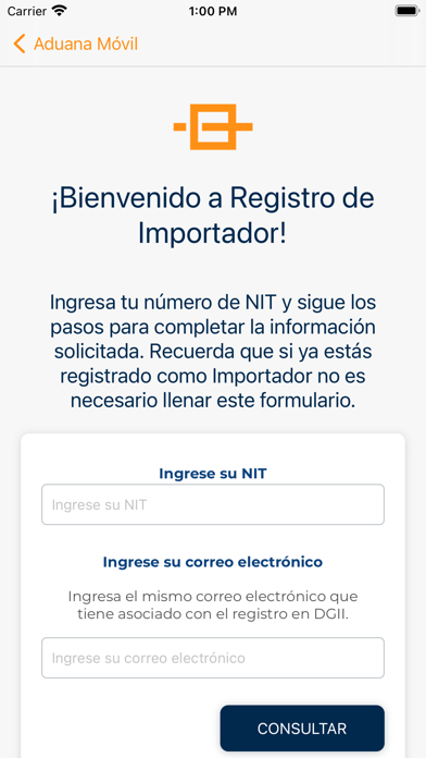 Aduana Móvil Screenshot