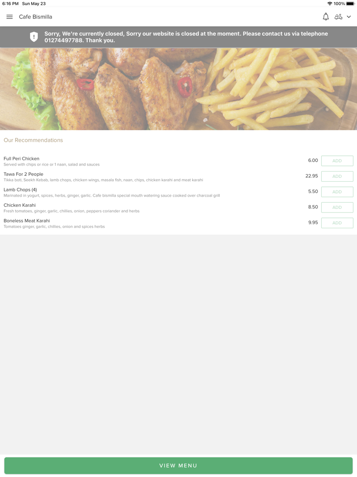 Cafe Bismilla Bradford.