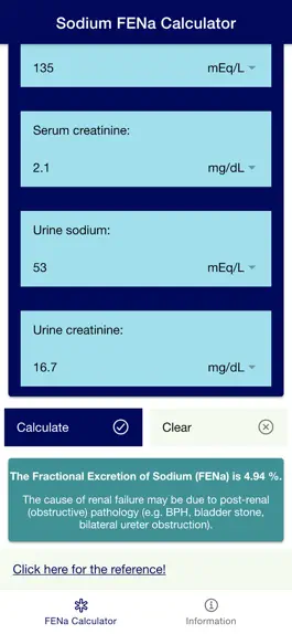Game screenshot Sodium FENa Calculator apk
