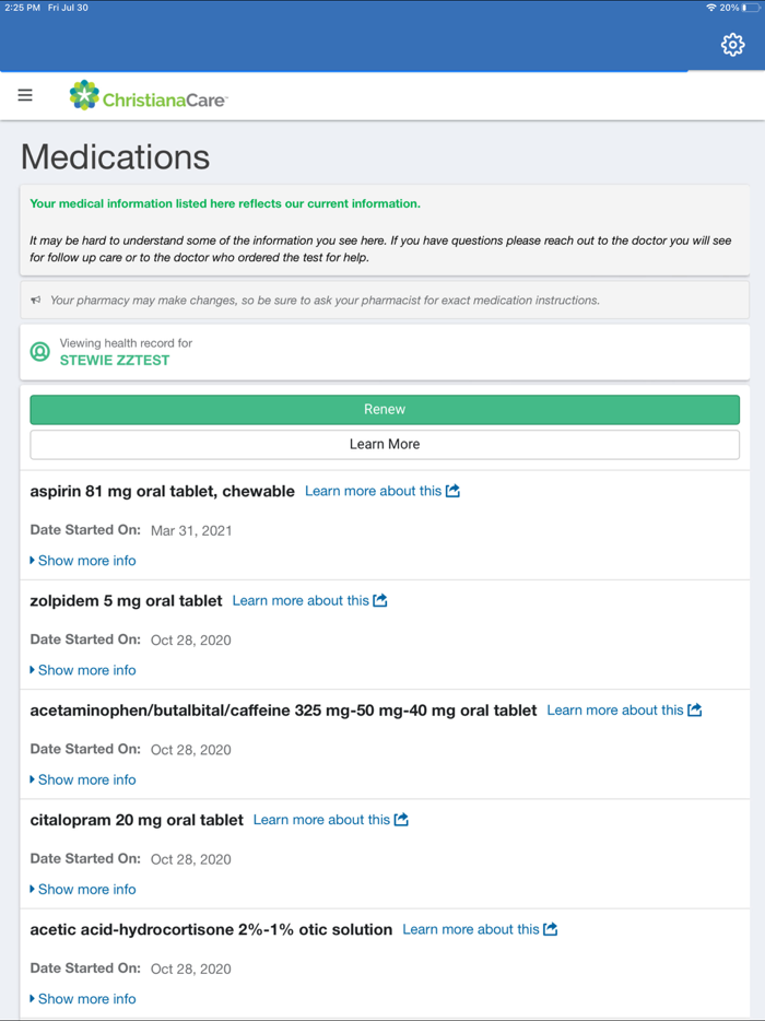 Christiana Care Patient Portal
