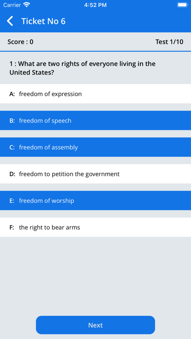 Screenshot #3 pour USA Citizenship Test Practice.