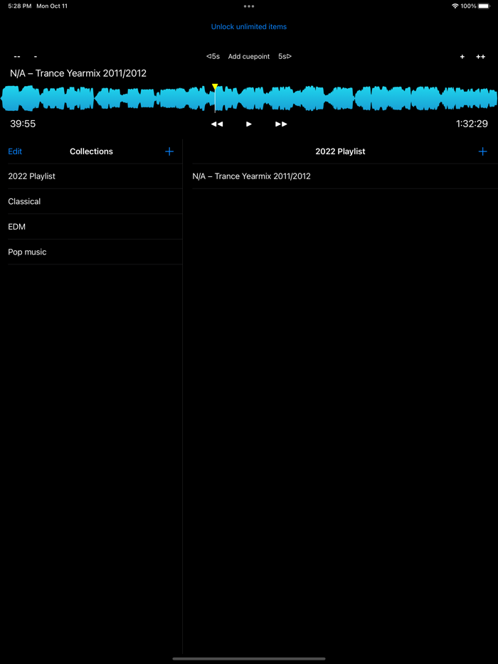 Visual Cue Audio Player iOS