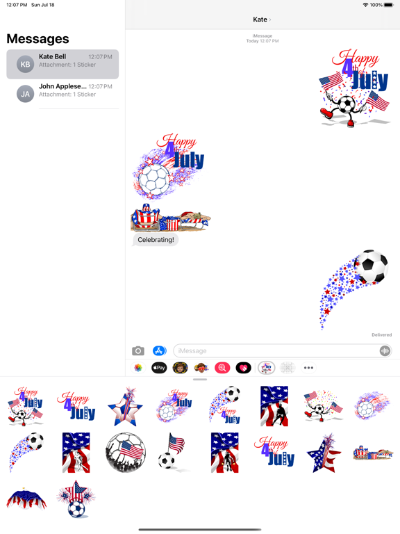 Screenshot #4 pour Soccer 4th of July Stickers