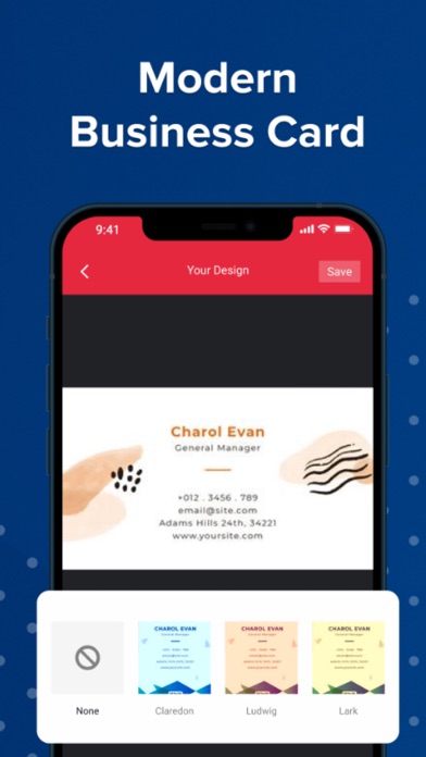 Business Card Maker - Editor Screenshot