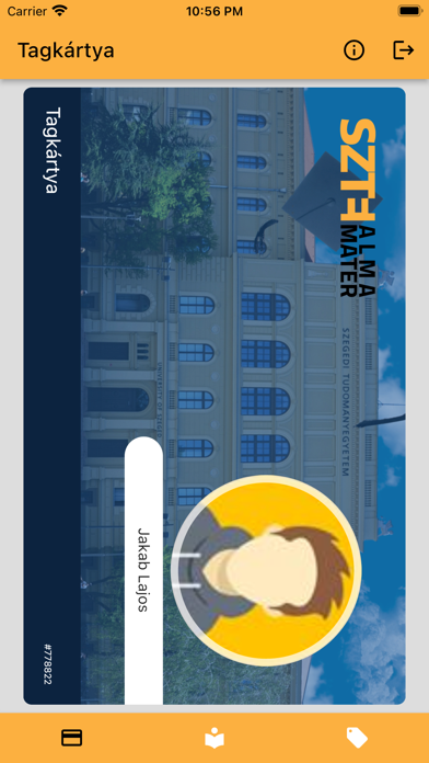 SZTE Alma Mater Tagkártya Screenshot