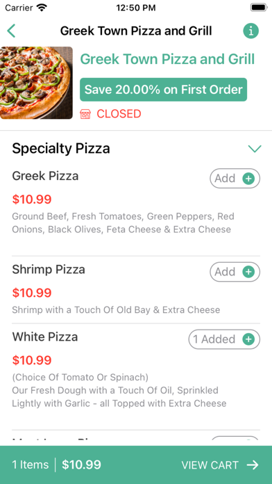 Greek Town Pizza and Grill Screenshot