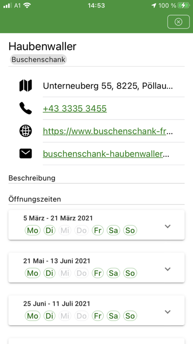Buschenschank Kalender Screenshot