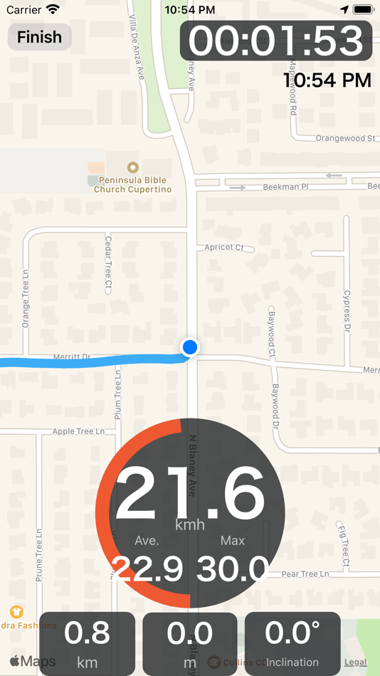 #2. Speedometer for Cyclist (iOS) 由: Hiroki Kijima