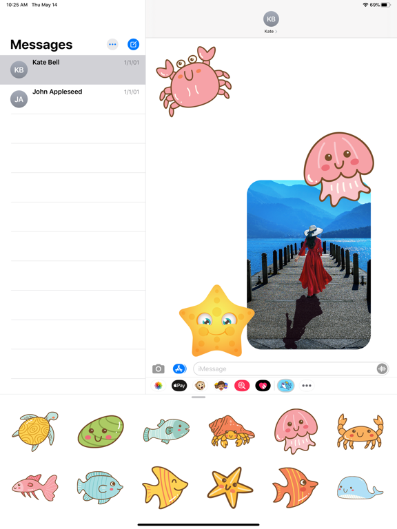 Screenshot #5 pour Sea Animals Stickers Pack