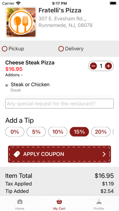 Fratelli's Pizza - Restaurant Screenshot
