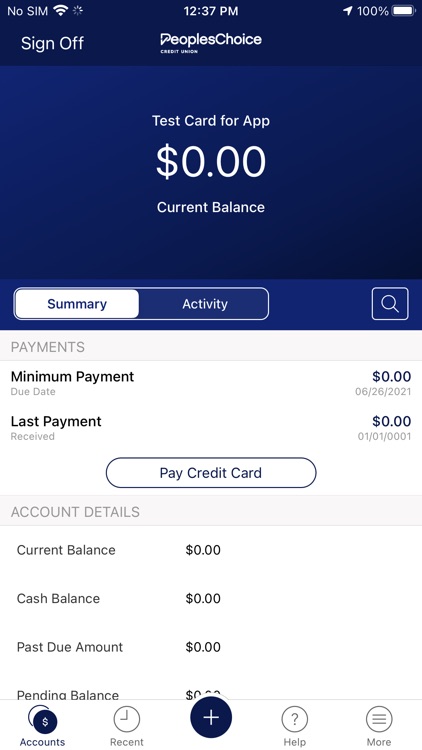 PeoplesChoice VISA Credit Card