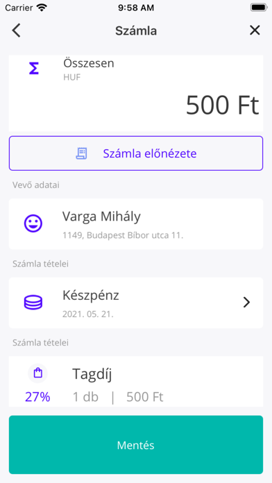 CMO Számlázó Screenshot