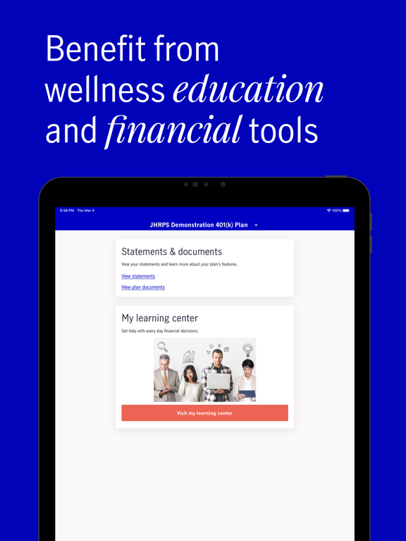 John Hancock Retirement iPad screenshot 8 - Finance app