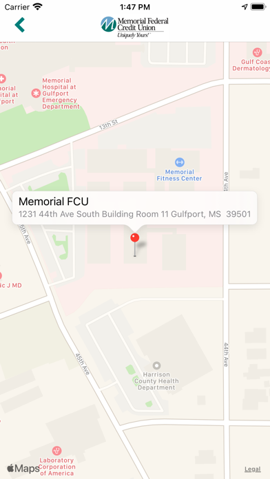Memorial FCU Gulfport MS Screenshot