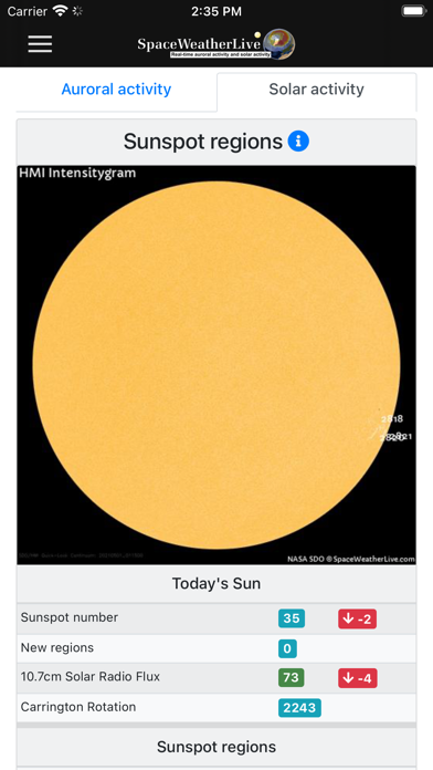Screenshot #2 pour SpaceWeatherLive