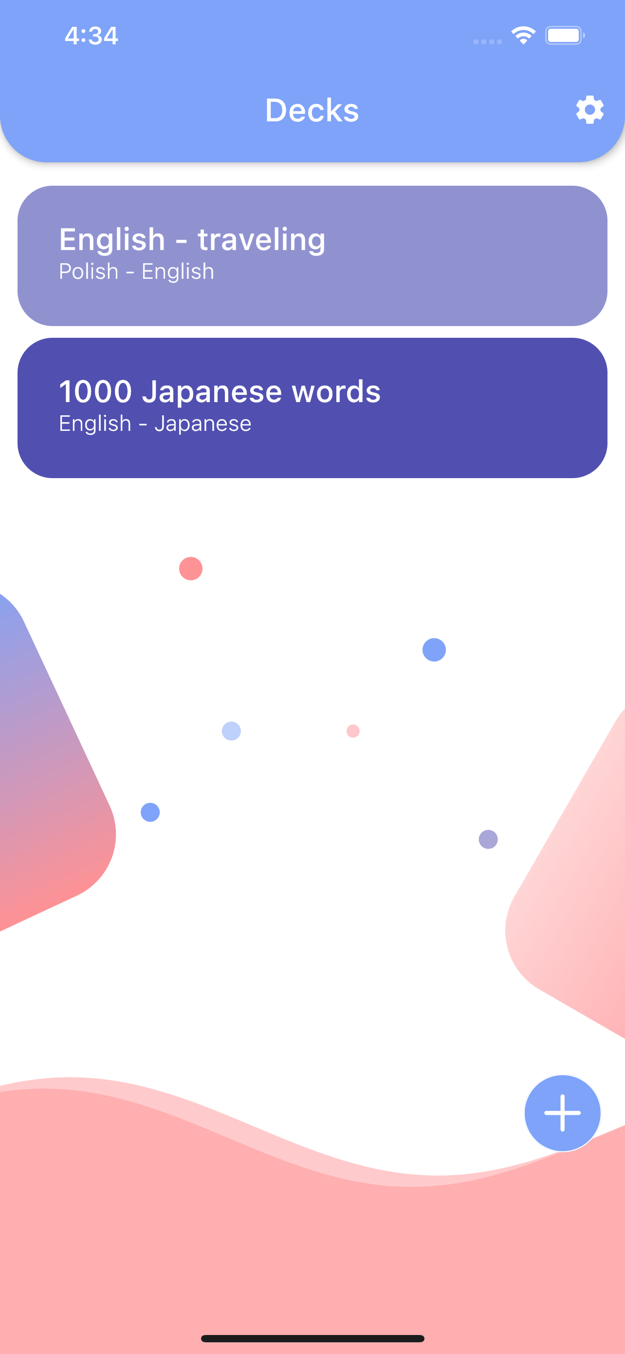 Word flashcards, active recall