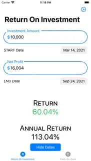 roi calculator cash evaluation iphone screenshot 3