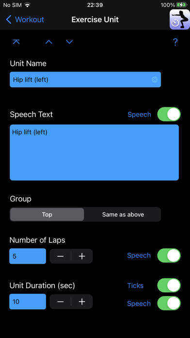 Workout Speech Timer Screenshot