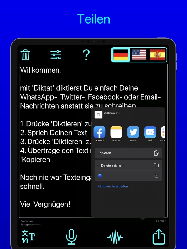 Diktat Sprache Zu Text Im App Store