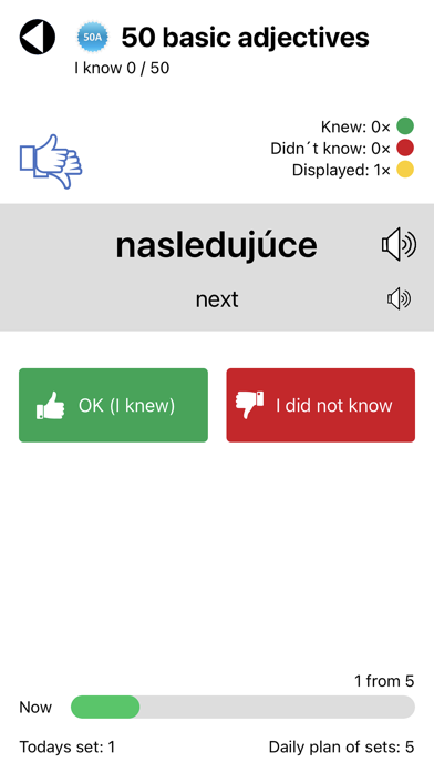 Slovak Vocabulary Screenshot