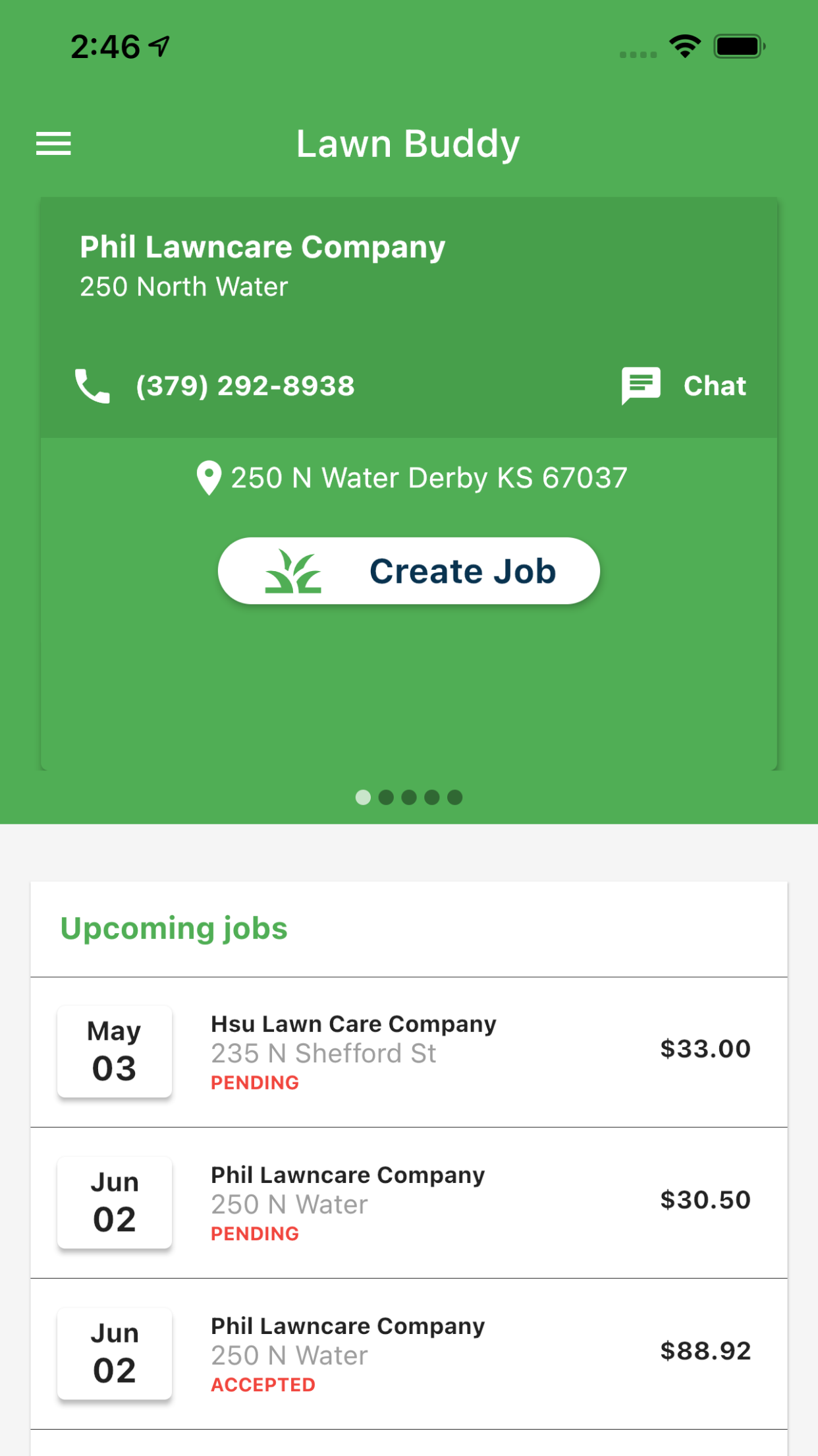 Lawn Buddy Homeowner App