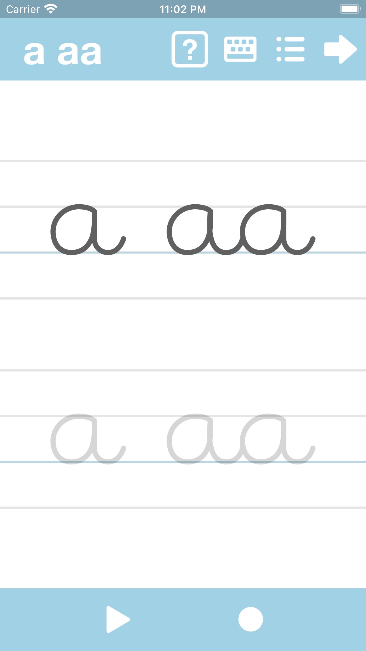 Screenshot do app Cursive Writing App@ abCursive