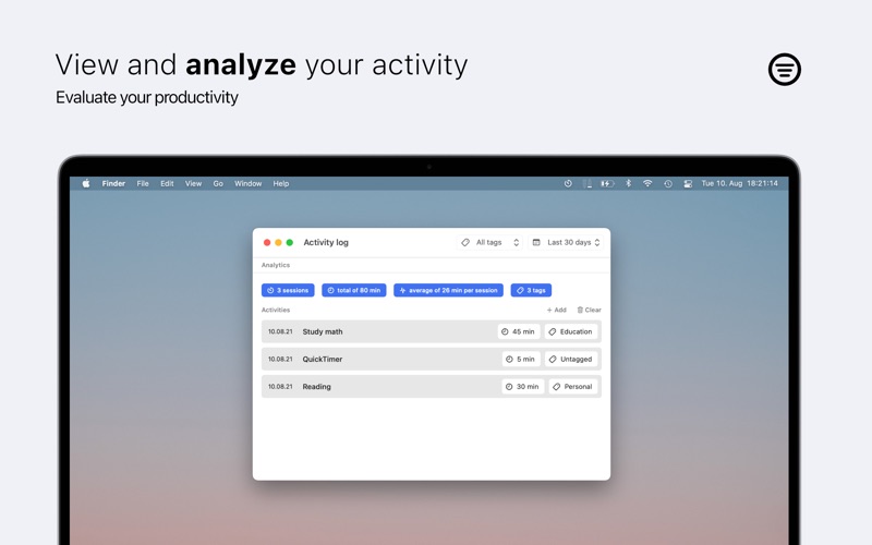 Screenshot #2 pour Chrono - Menu Bar Timer