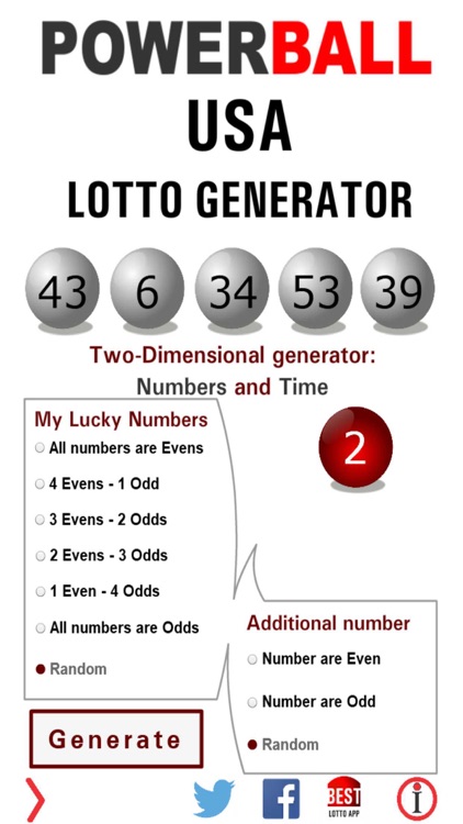 Powerball USA Lotto Generator by Dragos Spataru