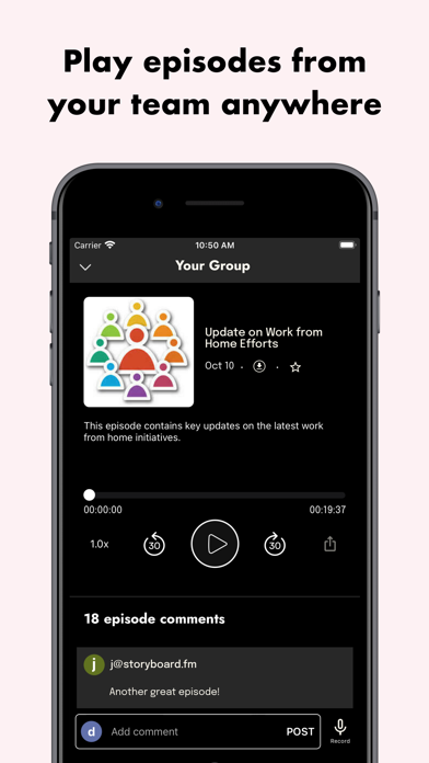 Storyboard Podcasts Screenshot