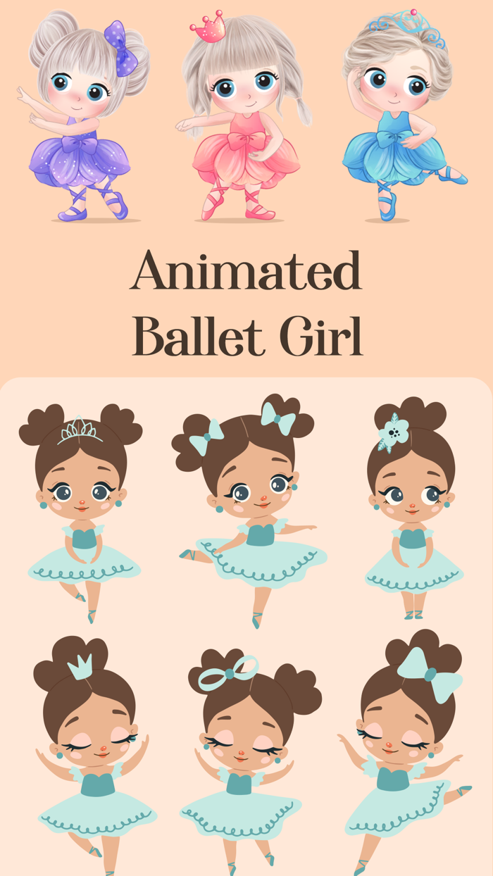 Animated Ballet Girl Stickers