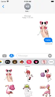 rose pink flamingo stickers iphone screenshot 1
