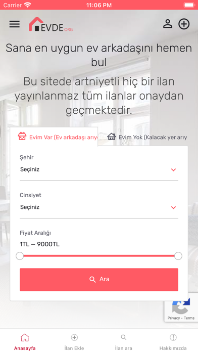 Ev Arkadaşı Bul - Evde.org Screenshot
