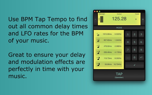 BPM Tap Tempo on the Mac App Store